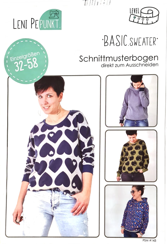 Schnittmuster | BASIC.sweater | Gr. 32-58 | Leni Pepunkt