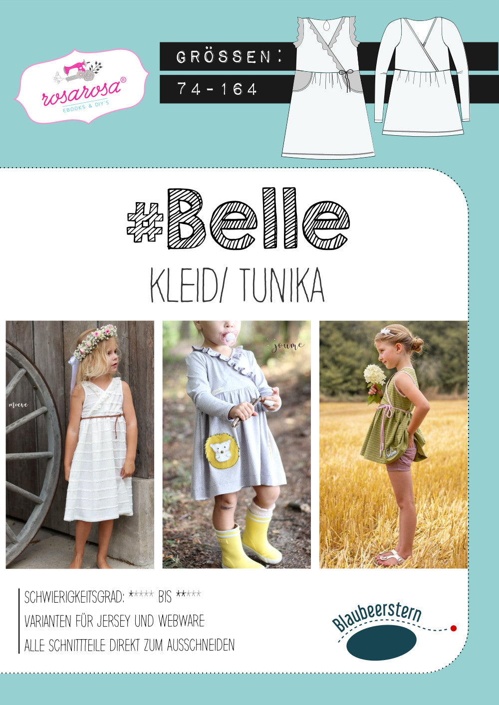 Schnittmuster | #Belle Tunika/Kleid | Gr. 74 - 164 | RosaRosa