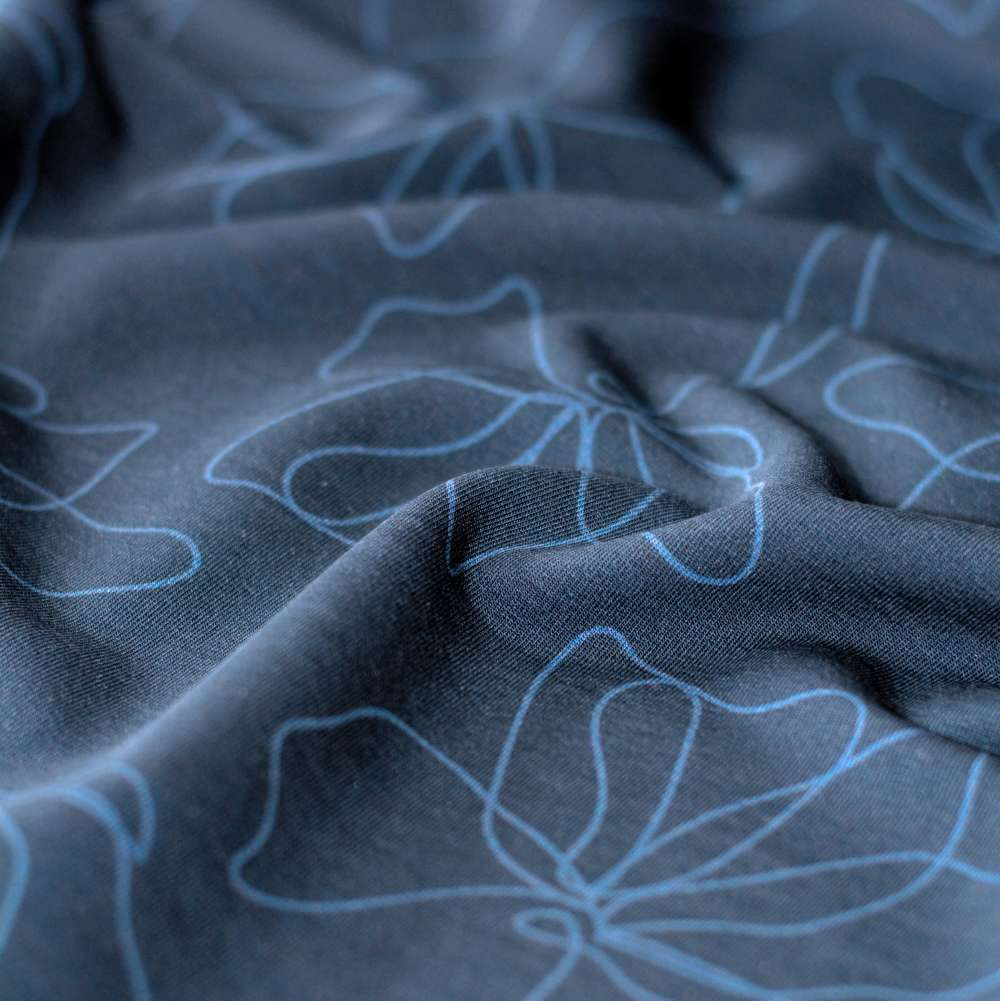 Modal FrenchTerry | Marvelous Flowers | Blau | Lycklig Design