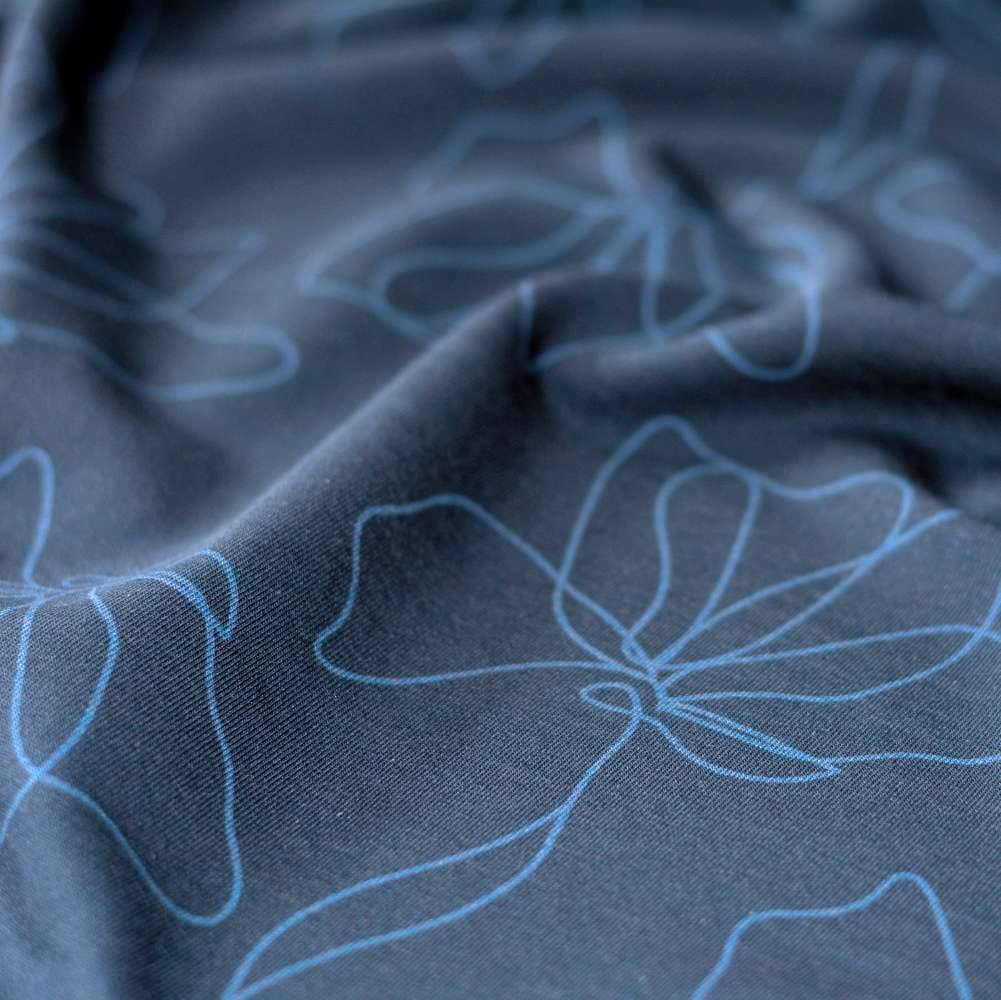Modal FrenchTerry | Marvelous Flowers | Blau | Lycklig Design